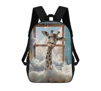 sinyumoney Giraffe in A Bubble Bath Sac À Dos Scolaire Pour Enfants, Imprimé En 3D, Tendance Et Décontracté, Pour Garçons, Élèves Du Primaire Et Du Collège 17inch