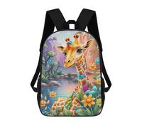 sinyumoney Giraffe in A Fantasy Forest Sac À Dos Scolaire Imprimé En 3D Pour Enfants, Sac À Dos De Voyage Tendance Et Décontracté Pour Écoliers 17inch