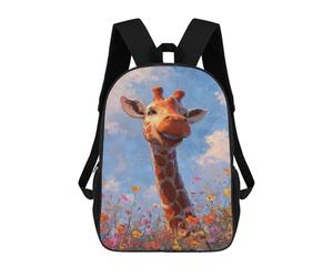 sinyumoney Giraffe in Flower Field-1 Sac À Dos Scolaire Pour Enfants, Imprimé En 3D, Pour Garçons, Élèves Du Primaire Et Du Collège 17inch