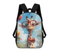 sinyumoney Giraffe in Glasses Sac À Dos Enfant Tendance Et Amusant, Sac À Dos Pour Garçons Et Adolescents, Sac D'école Imprimé En 3D Pour Garçons 17inch