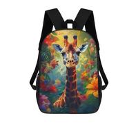 sinyumoney Giraffe in Jungle Bloom Sac À Dos Scolaire, Professionnel Et Résistant Pour Ordinateur Portable, Idéal Pour Le Camping, Les Aventures En Plein Air Et Les Voyages Quotidiens 17inch