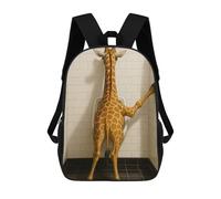 sinyumoney Giraffe in Restroom Bathroom Toilet Sac À Dos Scolaire Imprimé En 3D, Sac À Dos Décontracté Pour Enfants, Sac D'école Imprimé En 3D Pour Garçons, Primaire Et Collège 17inch