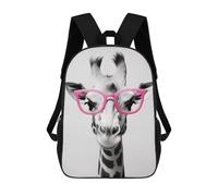 sinyumoney Giraffe Pink Glasses Sac À Dos Scolaire Pour Filles Et Garçons, Grand Sac À Dos Léger Pour Enfants Et Étudiants 17inch