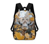 sinyumoney Giraffe Portrait with Autumn Leaves Sacs À Dos, Sac À Dos Enfant, Sac D'école, Sac À Dos De Voyage Imprimé En 3D, Accessoire De Mode, Sac À Dos Imperméable Pour Enfants 17inch