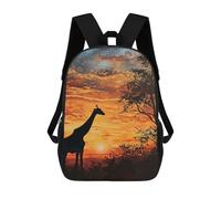 sinyumoney Giraffe Sunset Sac À Dos Scolaire Pour Adolescents, Imprimé En 3D, Ajustable, À Poches Tendance, Pour Enfants, Garçons, Filles, Étudiants Et Adolescents 17inch