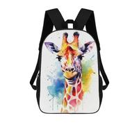 sinyumoney Giraffe Watercolor Sacs À Dos Tendance Imprimés En 3D 17inch Sac D'école Décontracté Pour Enfants, Garçons, Élèves Du Primaire Et Du Collège