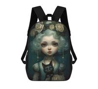 sinyumoney Girl with Black Cat Sacs À Dos Pour Enfants, Cartables Imprimés En 3D, Sacs À Dos Pour Élèves Du Primaire Et Du Collège (garçons Et Filles) 17inch
