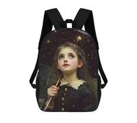 sinyumoney Girl with Starry Umbrella Sac À Dos Enfant, Cartable Imprimé En 3D Pour Garçons Et Adolescents 17inch