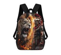 sinyumoney Gladiator Vs. Lion Epic Battle -1 17inch Sacs À Dos Scolaires Imprimés En 3D - Sacs À Dos Tendance Pour Garçons Du Primaire Et Du Collège