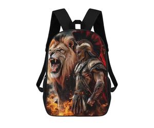 sinyumoney Gladiator Vs. Lion Epic Battle Sac À Dos Pour Garçons Et Adolescents, Sacs À Dos Pour Filles, Sacs À Dos Pour Tout-petits, Sacs À Livres Pour L'école Primaire Et Le Collège 17inch