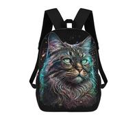 sinyumoney Glamorous Cat Glasses Art Print Sac À Dos Scolaire Imprimé En 3D Pour Enfants, Sac À Dos De Voyage, Sac Tendance Et Décontracté Pour Écoliers 17inch