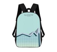 sinyumoney Glasgow City Snippet 2 Sac À Dos Scolaire Pour Adolescents, Imprimé En 3D, Ajustable, À Poches Tendance, Pour Enfants, Garçons, Filles, Étudiants Et Adolescents 17inch