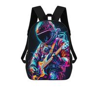 sinyumoney Glowing Astronaut Playing Guitar Sac À Dos Imprimé En 3D, Sac D'école Décontracté Et Tendance Pour Enfants, Sac D'école Pour Garçons, Collégiens 17inch