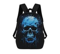 sinyumoney Glowing Blue Skull Artwork-3 Sac À Dos Imprimé En 3D, Sac D'école Décontracté Et Tendance Pour Enfants, Sac D'école Pour Garçons, Collégiens 17inch