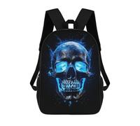 sinyumoney Glowing Blue Skull Artwork Sac À Dos Scolaire Imprimé En 3D Pour Enfants, Sac À Dos De Voyage Tendance Et Décontracté Pour Écoliers 17inch