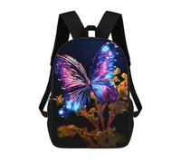 sinyumoney Glowing Butterfly Artwork-10 Sac À Dos Scolaire Pour Enfants Imprimé En 3D, Idéal Pour Les Voyages Et Les Livres 17inch