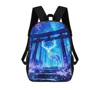 sinyumoney Glowing Deer in Forest Shrine Sacs À Dos Scolaires Pour Garçons Et Filles, Sacs À Dos Décontractés Pour Le Sport, Sacs À Dos De Grande Capacité Pour L'école Primaire 17inch