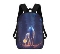 sinyumoney Glowing Enchanted Wolf Sacs À Dos Pour Enfants, Cartables, Sacs À Dos Scolaires Imprimés En 3D, Sacs À Dos De Voyage Tendance Pour Enfants (primaire, Collège) 17inch