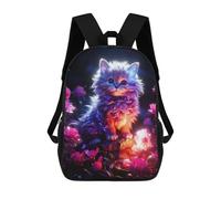 sinyumoney Glowing Fantasy Kitten Sacs À Dos Pour Enfants, Cartables 3D Personnalisés Pour Garçons Et Filles, Grands Sacs À Dos Scolaires Décontractés 17inch