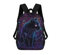 sinyumoney Glowing Forest Cat Sac À Dos Scolaire Pour Enfants, Sac À Dos De Voyage Décontracté, Grand Sac À Dos Pour Garçons Et Filles 17inch