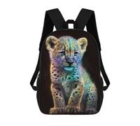sinyumoney Glowing Leopard Cub Art Print Sac À Dos Enfant, Cartable Imprimé En 3D Pour Garçons Et Adolescents 17inch