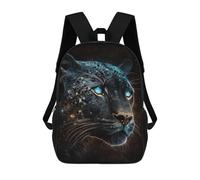 sinyumoney Glowing Leopard Portrait-1 Sac À Dos Scolaire Pour Enfants, 43 Cm (17 Pouces), Imprimé En 3D, Pour Garçons, Élèves Du Primaire Et Du Collège