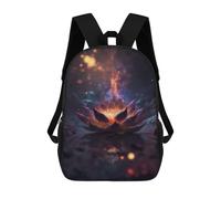 sinyumoney Glowing Lotus Flower Wall Art Print Sac À Dos Scolaire Pour Enfants, Imprimé En 3D, Pour Garçons, Élèves Du Primaire Et Du Collège 17inch