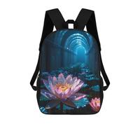 sinyumoney Glowing Lotus in A Tunnel Sac À Dos Imprimé 3D Pour Enfants, Sac À Dos Léger Pour Écoliers Et Écoliers, Sac À Goûter Pour La Crèche 17inch