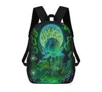 sinyumoney Glowing Lotus Night Scene Sacs À Dos Décontractés Pour Enfants, Sacs D'école Pour Adolescents, Filles Et Garçons, Sacs À Dos Pour Livres 17inch