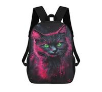 sinyumoney Glowing Neon Cat Art Print-4 Sacs À Dos, Sac À Dos Enfant, Sac D'école, Sac À Dos De Voyage Imprimé En 3D, Accessoire De Mode, Sac À Dos Imperméable Pour Enfants 17inch