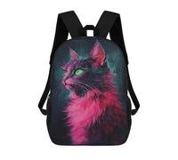 sinyumoney Glowing Neon Cat Art Print-6 Sacs À Dos Tendance Imprimés En 3D 17inch Sac D'école Décontracté Pour Enfants, Garçons, Élèves Du Primaire Et Du Collège