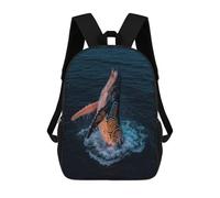 sinyumoney Glowing Whale Breaching Dark Ocean Sac À Dos Scolaire Pour Adolescents, Imprimé En 3D, Ajustable, À Poches Tendance, Pour Enfants, Garçons, Filles, Étudiants Et Adolescents 17inch