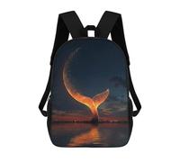 sinyumoney Glowing Whale Tail at Sunset Sac À Dos Imprimé En 3D Pour Garçons, Sac D'école Grande Capacité, Sac De Voyage, Sac À Livres, Sac D'école Pour Garçons, Mochila 17inch