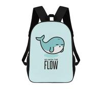sinyumoney Go with The Flow Sac À Dos Scolaire Enfant Tendance Et Décontracté, Sac À Dos Imprimé En 3D Pour Garçon, Grand Sac À Dos 17inch
