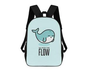 sinyumoney Go with The Flow Sac À Dos Scolaire Enfant Tendance Et Décontracté, Sac À Dos Imprimé En 3D Pour Garçon, Grand Sac À Dos 17inch