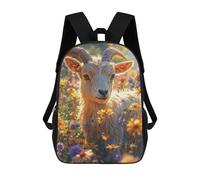 sinyumoney Goat in A Flower Field Sac À Dos, Cartable Imprimé En 3D, Sac À Goûter, Sac À Dos De Voyage, Sac À Dos Entre Amis, Sac À Dos Scolaire Pour Filles Et Garçons 17inch