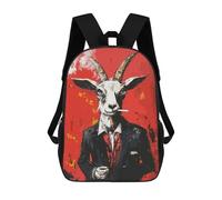 sinyumoney Goat in Suit Smoking Cigarette Sacs À Dos Imprimés En 3D Pour Enfants, Sacs D'école Tendance Pour Garçons, Sacs De Voyage, Sacs Scolaires Pour Élèves Du Primaire 17inch