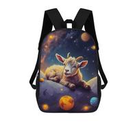 sinyumoney Goat Kid Lying Space Sac À Dos Scolaire Pour Filles Et Garçons, Grande Capacité, Léger, Pour Enfants Et Étudiants 17inch