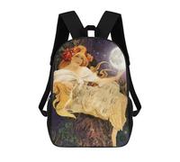 sinyumoney Goddess And Moon Sac À Dos Enfant Fille 3D, Sac D'école, Sac À Dos Pour Tout-petits, Sac À Dos Décontracté, Sac À Livres Tendance 17inch