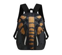 sinyumoney Gold & Black Elephant Painting Sac À Dos Scolaire Imprimé En 3D, Sac À Dos Décontracté Pour Enfants, Sac D'école Imprimé En 3D Pour Garçons, Primaire Et Collège 17inch