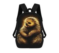sinyumoney Gold Black Sloth Sac À Dos Enfant, Cartable Imprimé En 3D Pour Garçons Et Adolescents 17inch