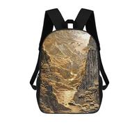 sinyumoney Gold Coast Mountain Landscape 17inch Sacs À Dos Scolaires Imprimés En 3D - Sacs À Dos Tendance Pour Garçons Du Primaire Et Du Collège
