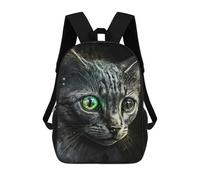 sinyumoney Gold Island Sacs à dos d'école pour enfants, sac d'école imprimé en 3D, sacs d'école tendance pour garçons, élèves du primaire et du collège, Peinture chat, 17"