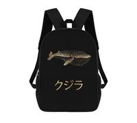 sinyumoney Gold Whale Japanese 8 Sacs À Dos Imprimés En 3D Pour Enfants, Sacs D'école Tendance Pour Garçons, Sacs De Voyage, Sacs Scolaires Pour Élèves Du Primaire 17inch