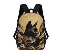 sinyumoney Gold X Black Cat Sacs À Dos Imprimés En 3D Pour Enfants, Sacs D'école Tendance Pour Garçons, Sacs De Voyage, Sacs Scolaires Pour Élèves Du Primaire 17inch