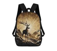 sinyumoney Gold X Deer Sacs À Dos Scolaires Pour Enfants, Sac D'école Imprimé En 3D Pour Garçons, Élèves Du Primaire Et Du Collège 17inch