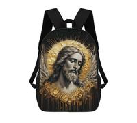 sinyumoney Gold X Jesus Portrait Sacs À Dos Imprimés En 3D Pour Enfants, Sacs D'école Tendance Pour Garçons, Sacs De Voyage, Sacs Scolaires Pour Élèves Du Primaire 17inch