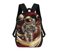 sinyumoney Golden Astronaut in Space Sac À Dos Scolaire Pour Enfants, Imprimé En 3D, Tendance Et Décontracté, Pour Garçons, Élèves Du Primaire Et Du Collège 17inch
