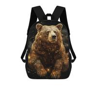 sinyumoney Golden Bear in Space Sac À Dos Enfant, Cartable, Sacs À Dos Scolaires Imprimés En 3D Pour Élèves Du Primaire Et Du Collège, Cadeau D'anniversaire Pour Adolescents 17inch