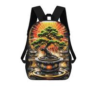 sinyumoney Golden Bonsai Kintsugi Sac À Dos Enfant, Cartable Imprimé En 3D Pour Garçons Et Adolescents 17inch